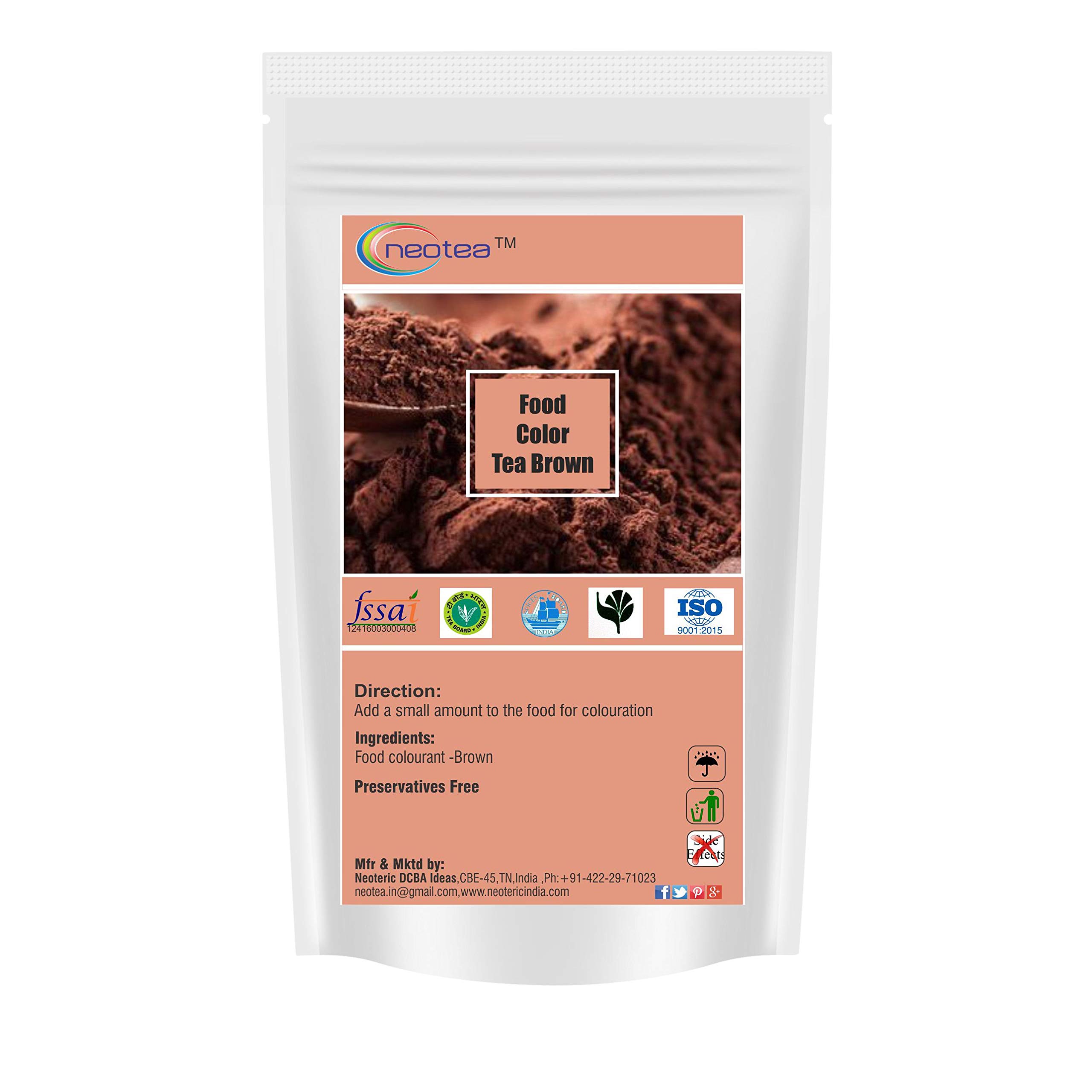 Neotea Food Color Tea Brown (100g) – Tea Brown Dye for Dairy Products, Snack Foods, Baking, Ice Creams & More – Ideal for Adding Rich Brown Color to Cakes, Smoothies, Sweets, and Culinary Creations, Safe & Easy to Use