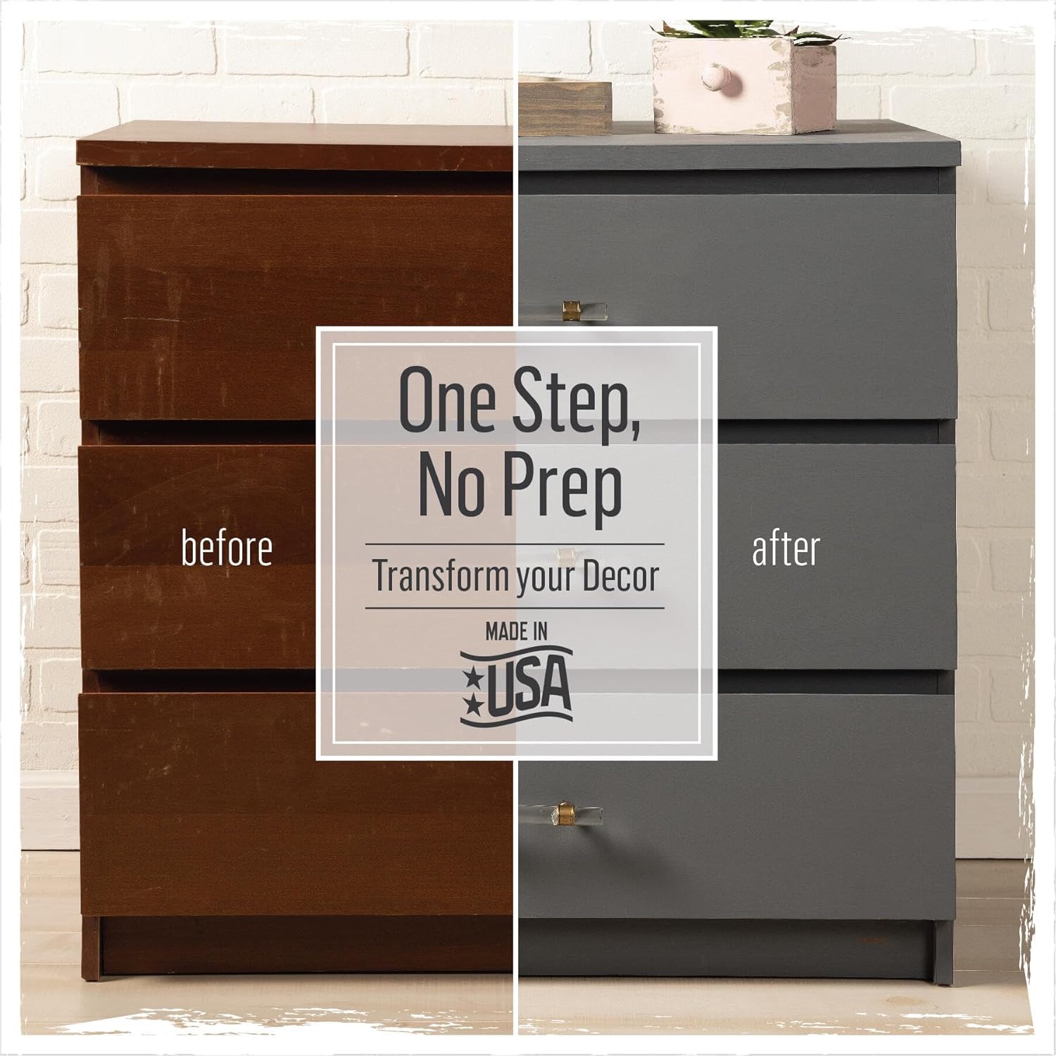 FolkArt Home Décor Chalk 8 fl oz White & Blue Kit, Includes 2 Ultra Matte Acrylic Craft Paints and 2 Piece Combo Brush Set, 96415