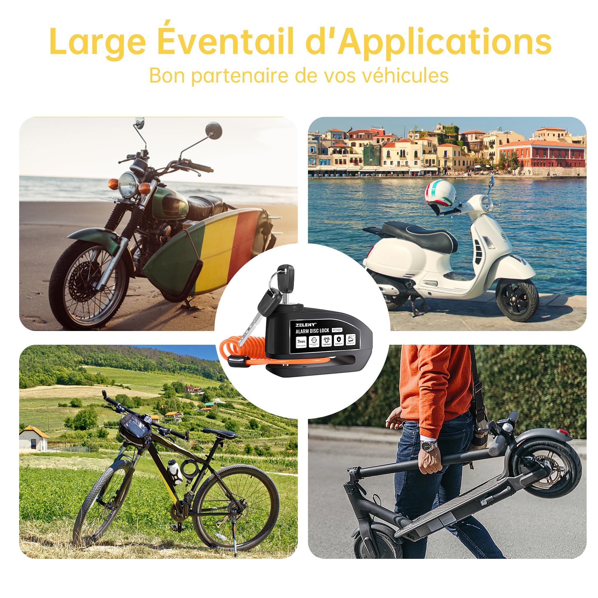 ZELENY Antivol Vélo Cadenas Vélo Antivol Amélioré Chaîne