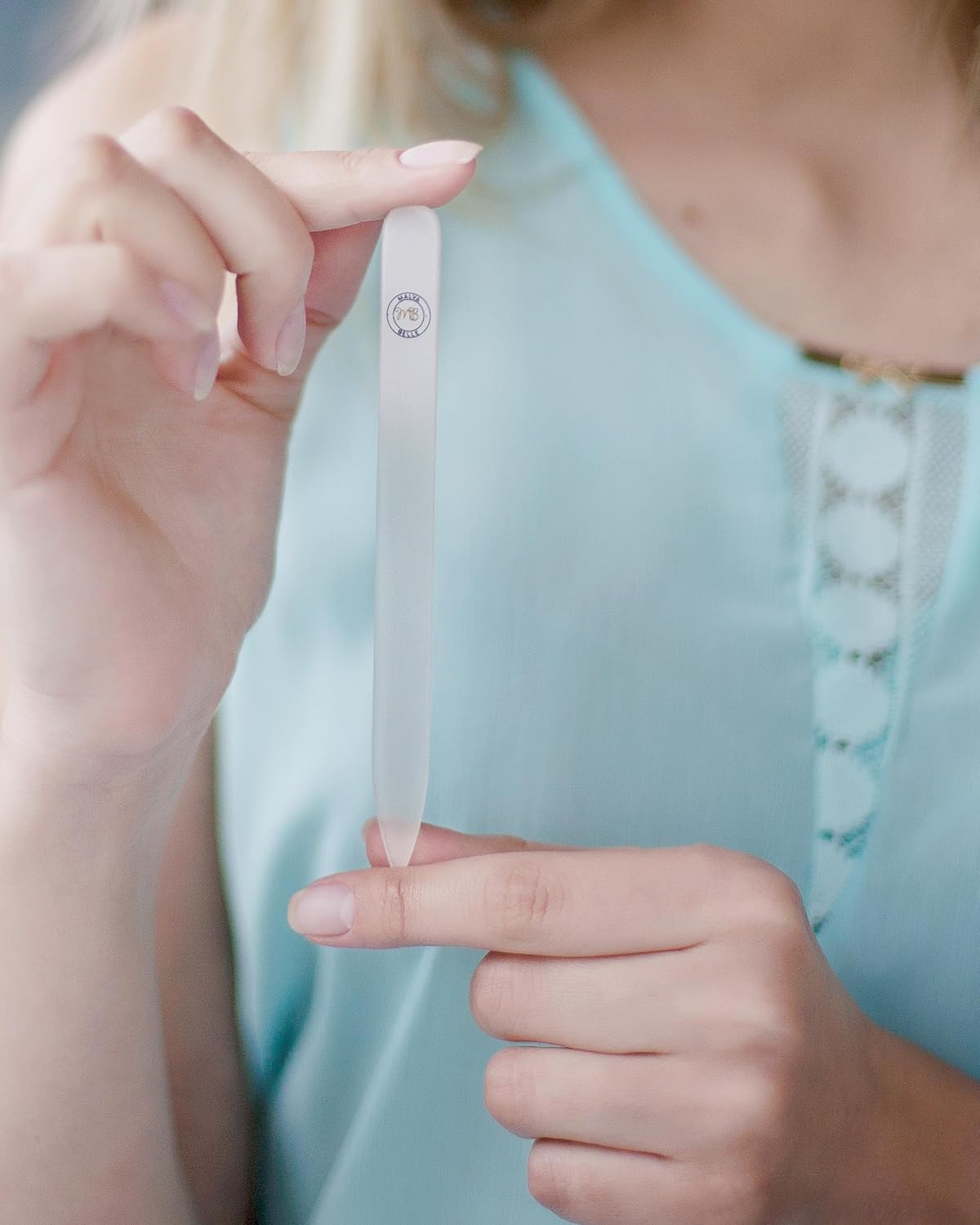 Malva Belle Crystal Glass Nail File for Women - Pastel Pink (2mm)
