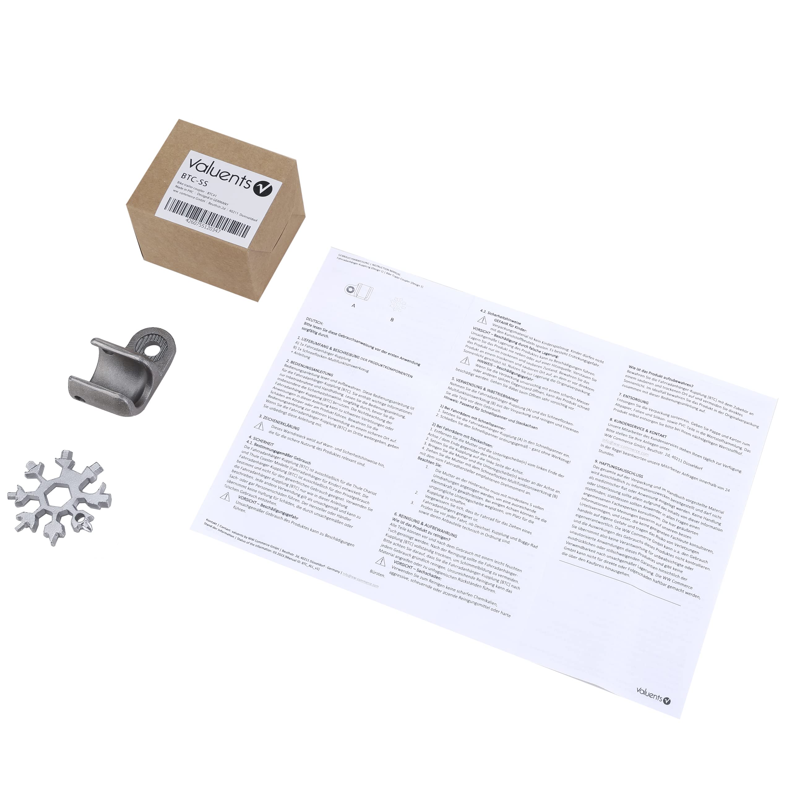 Thule Chariot Coaster adaptateur embrayage remorque vélo argent noir outil multifonction