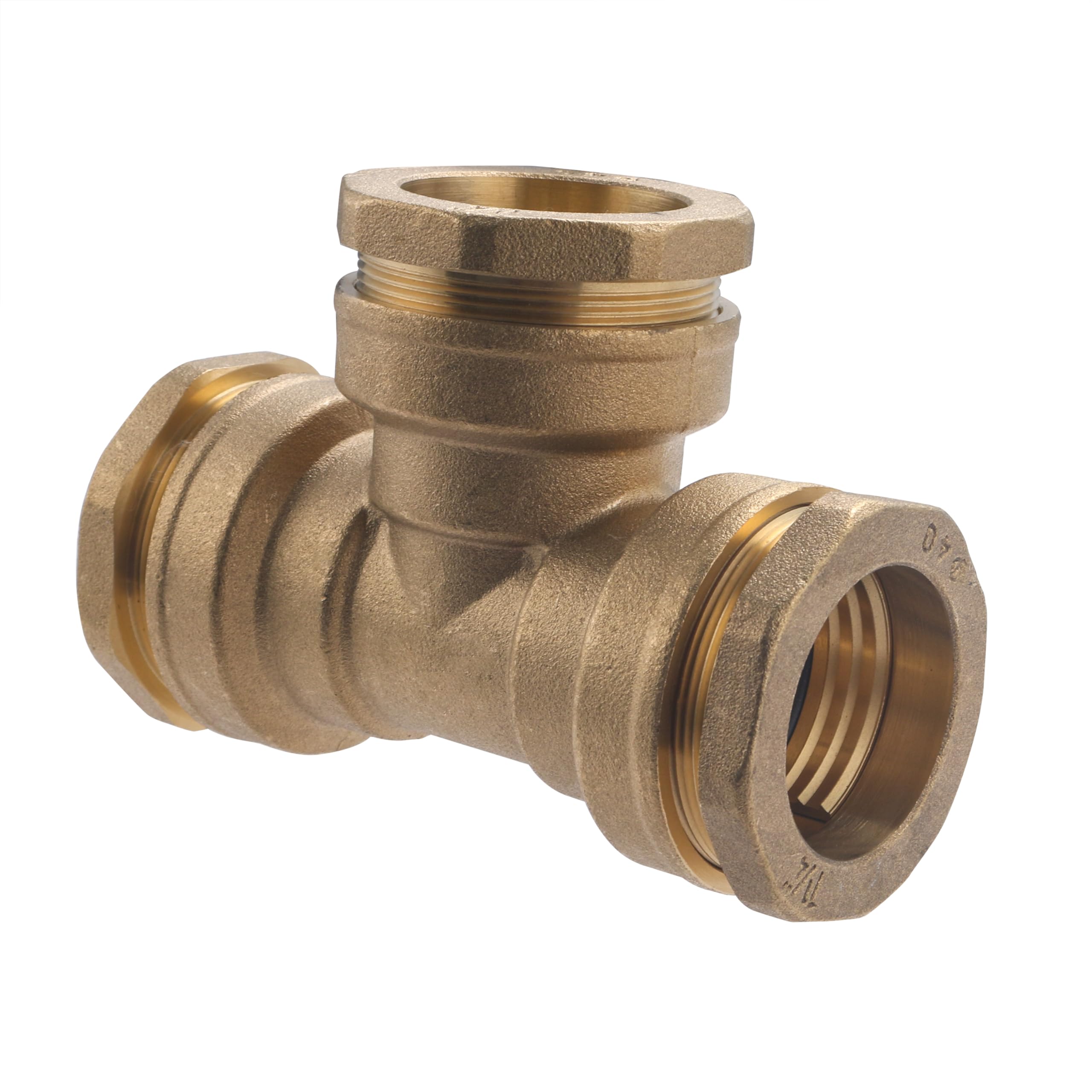 Connettore a T uguale in ottone Ø40 per tubo in polietilene | Connessione resistente e durevole | Ideale per impianti di irrigazione e idraulici | Installazione rapida e sicura | QUICK PLOMBERIE