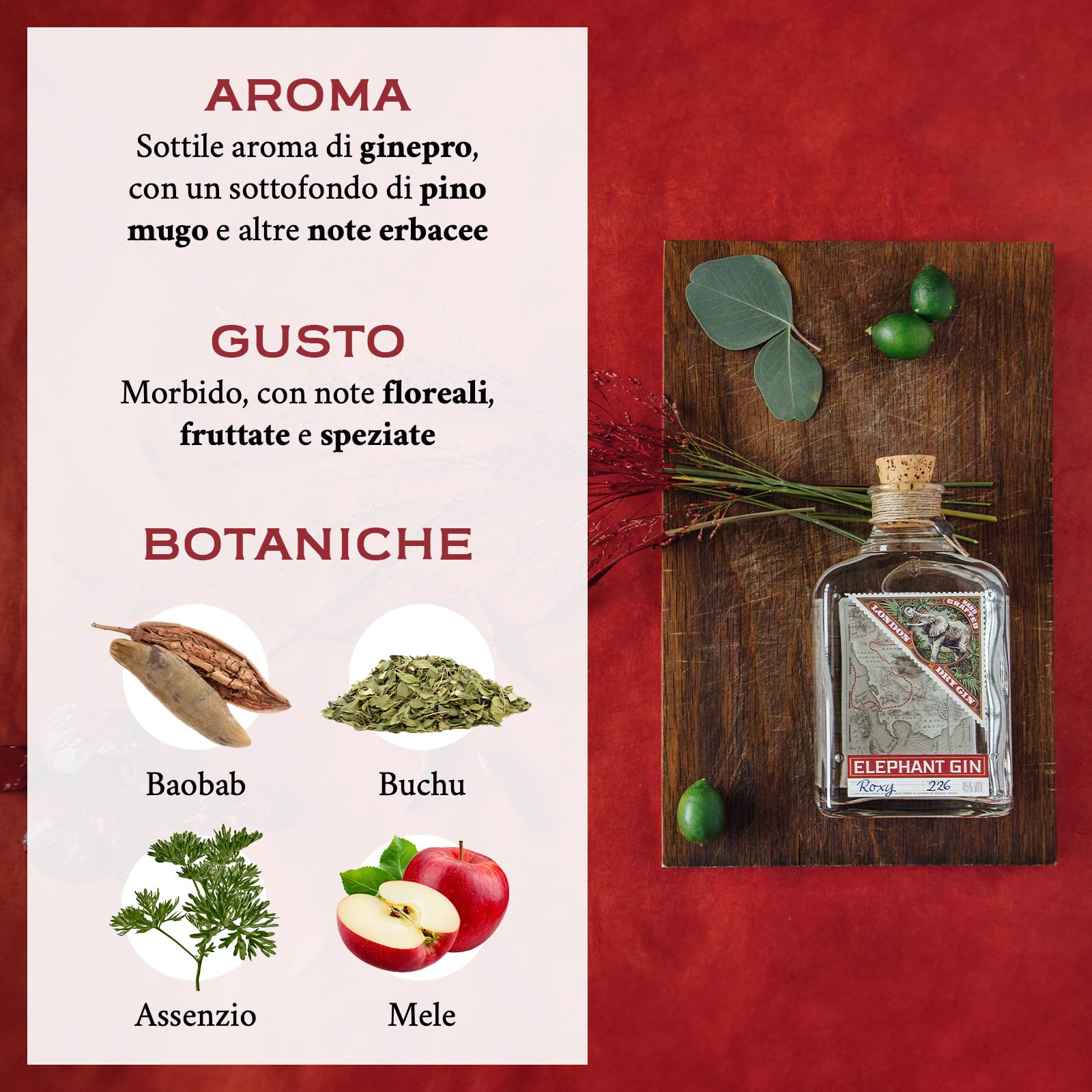 London Dry Gin Premium – Elephant Gin, Ginebra Clásica Seca y Aromática, 45% Vol, 500 ml