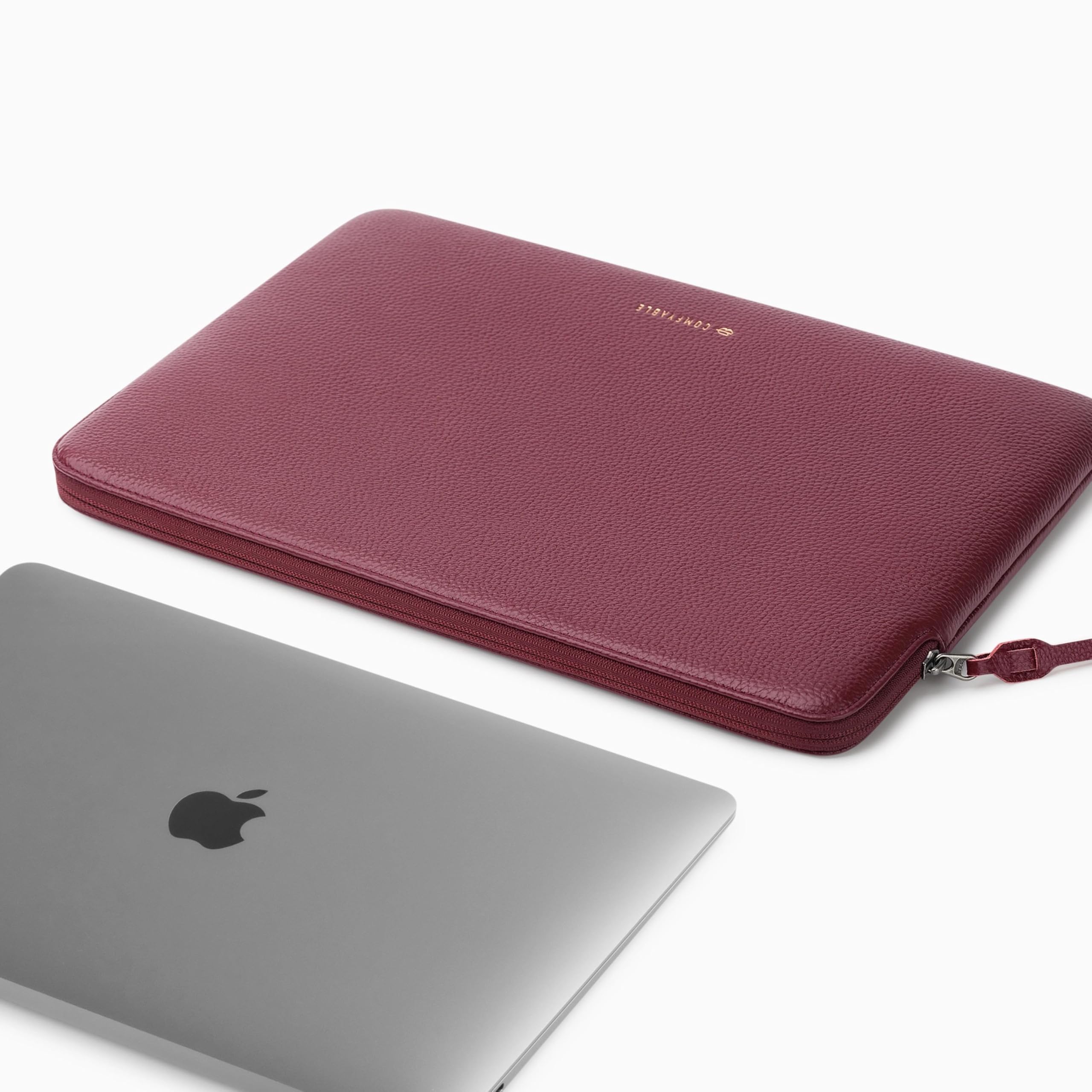 Comfyable Custodia per computer portatile in vera pelle, compatibile con MacBook Air M5 da 33 cm e MacBook Pro M5 Pro/Max 2026 da 13 pollici 14 pollici, custodia imbottita impermeabile per computer