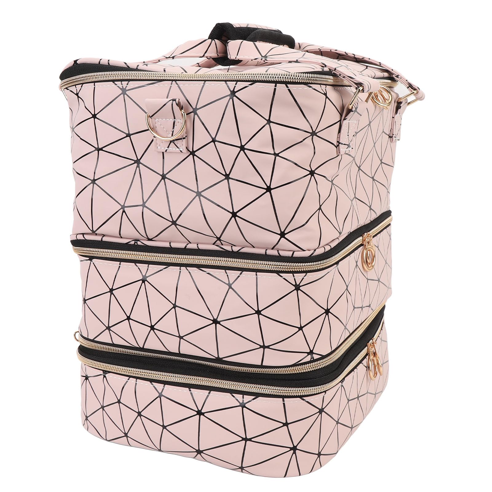 Borsa Organizer 84 Bottiglie, Custodia per Nail Kit per Unghie Staccabili a 3 Strati, Borsa a Tracolla per Attrezzi per Trucco, Articoli Toeletta, Artisti Professionisti