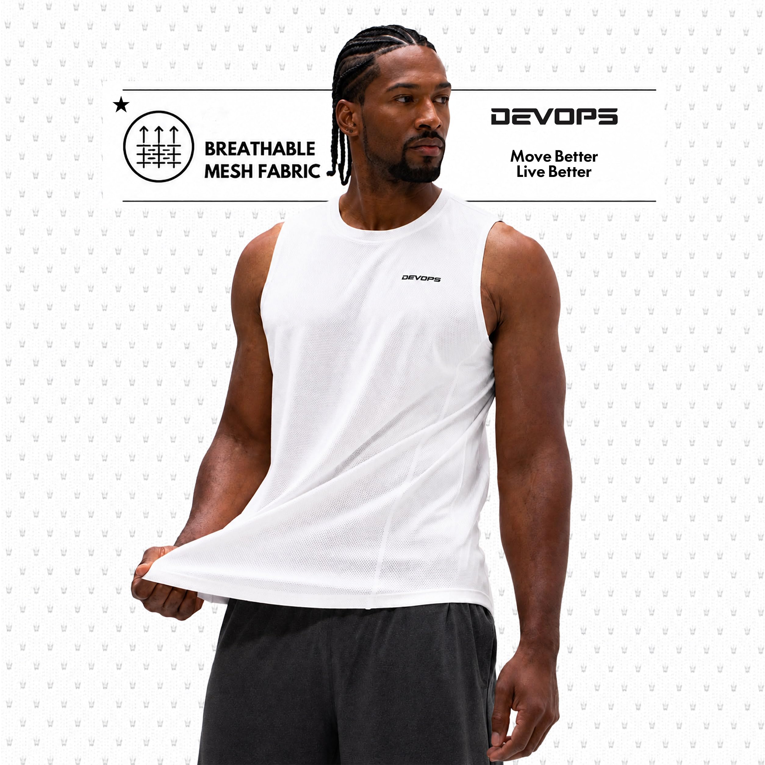 Devops Y Fit Tank Top per Allenamento Uomo (Pacco da 3)