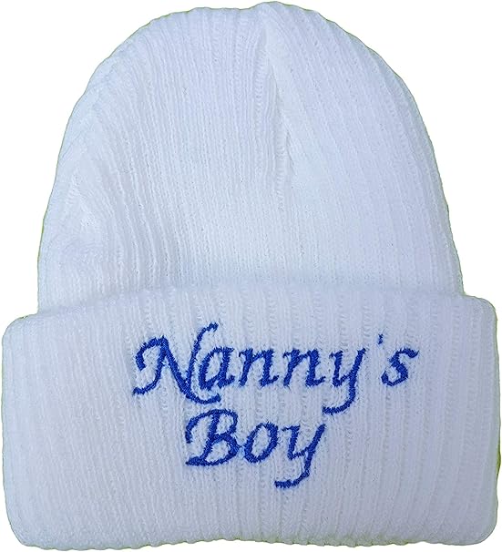 Unbranded Baby,Clothing,Baby Boys 0-24m,Accessories,Hats & Caps Baby Boys Girls Newborn hat I Love Mummy Daddy Nanny's boy Girl (Nanny's Boy, White)