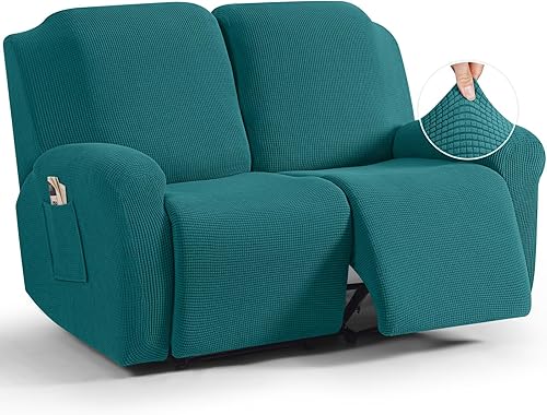Miniatura 135 de TAOCOCO Fundas para sofá reclinable, 8 piezas, fundas elásticas para sofá grande de 3 asientos, fundas reclinables, protector de muebles con patrón