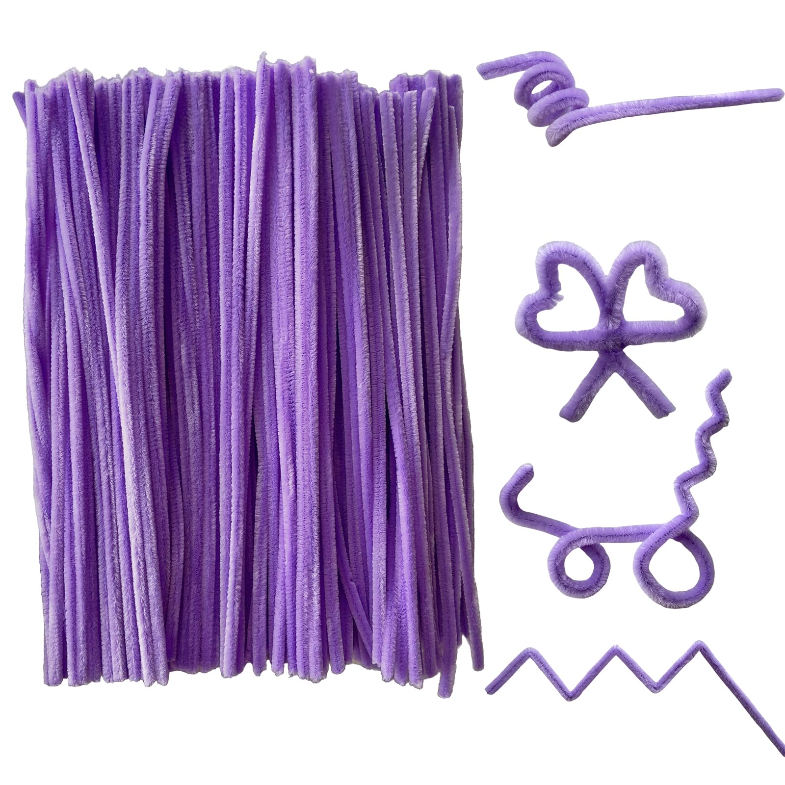 Qirimoi Purple Pipe Cleaners Craft Pipe Cleaners Bulk Pipecleaners Crafts Supplies，200Pcs Purple