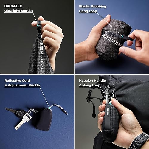 Miniatura 4 de Bee Nesting Toallas ultraligeras de secado rápido en tamaños grandes y pequeños con toalla compacta de microfibra de bolsillo plegable para