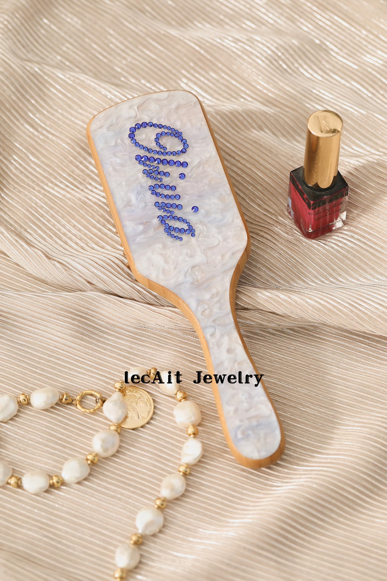 Amazon.com : LecAit Custom Hair Brush For Woman Blue Sugar  display picture 1