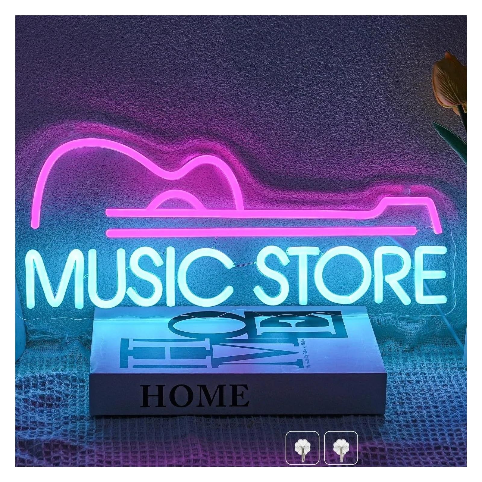 Luci al Neon Da Parete Music Store Insegna Al Neon USB Dimmerabile Per Bar Negozio Di Attrezzature Musicali Decorazioni Per Pareti In Studio Per Feste 42x18cm