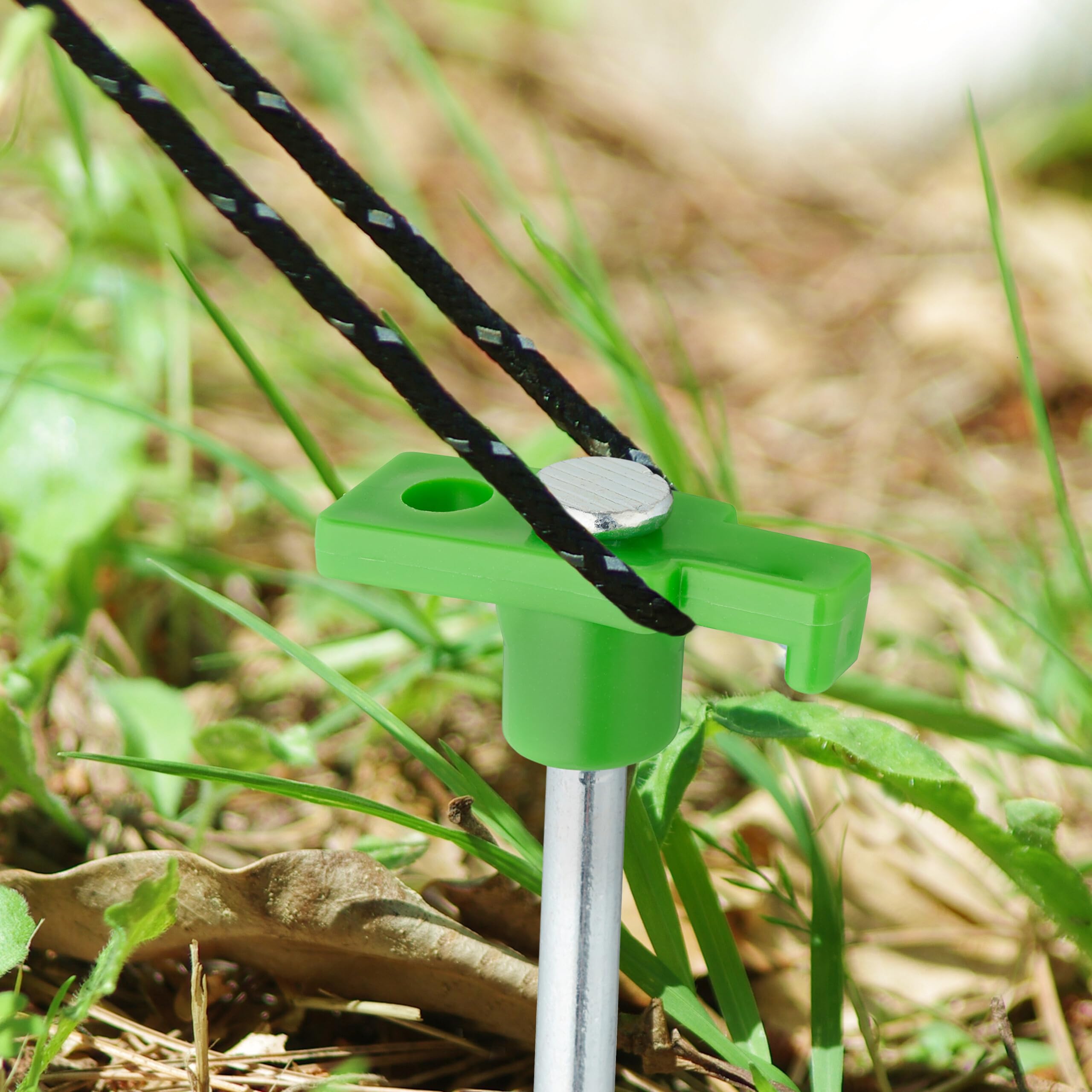 Lot De 12 Piquets De Fixation Acier 20 Cm - Pour Sols Durs, Tentes, Tonnelles - Vert