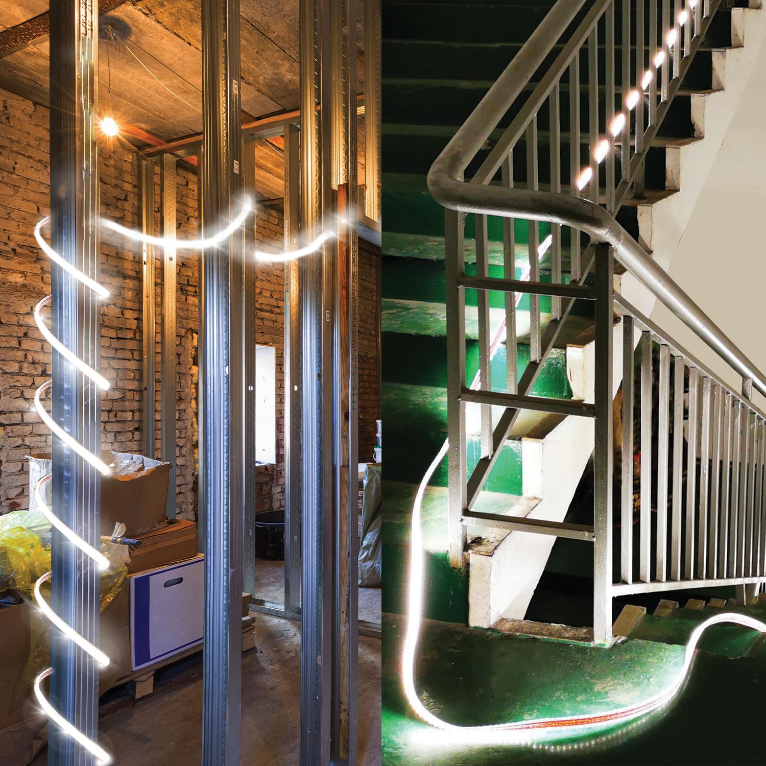 STAK RibbON Striscia LED 15 Metri con Avvolgitore – 19.230 Lumen, 4000K Luce Naturale, IP65, Flessibile e Impermeabile per Uso Professionale in Cantiere e Esterni