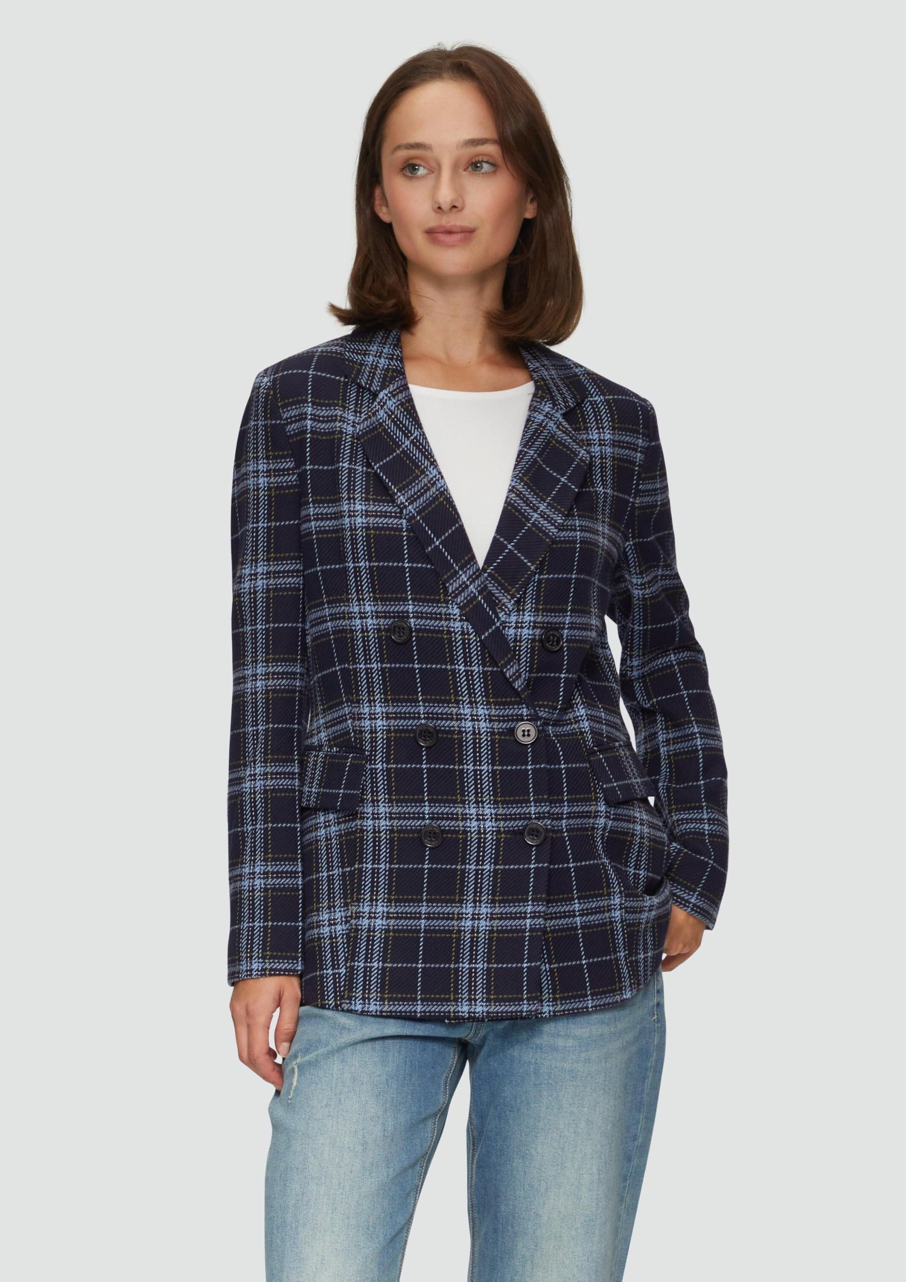 s.Oliver Langer Twillblazer mit Karomuster