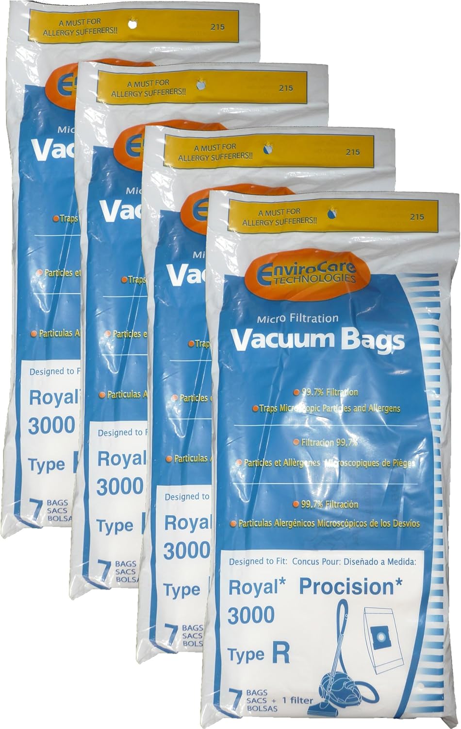 28 Royal Type R Allergy Vacuum BAG + Filter, Procision Ry, Canister Vacuum Cleaners, 3-RY3100-001, RY3100, 3RY3100001, M082475, RY3050