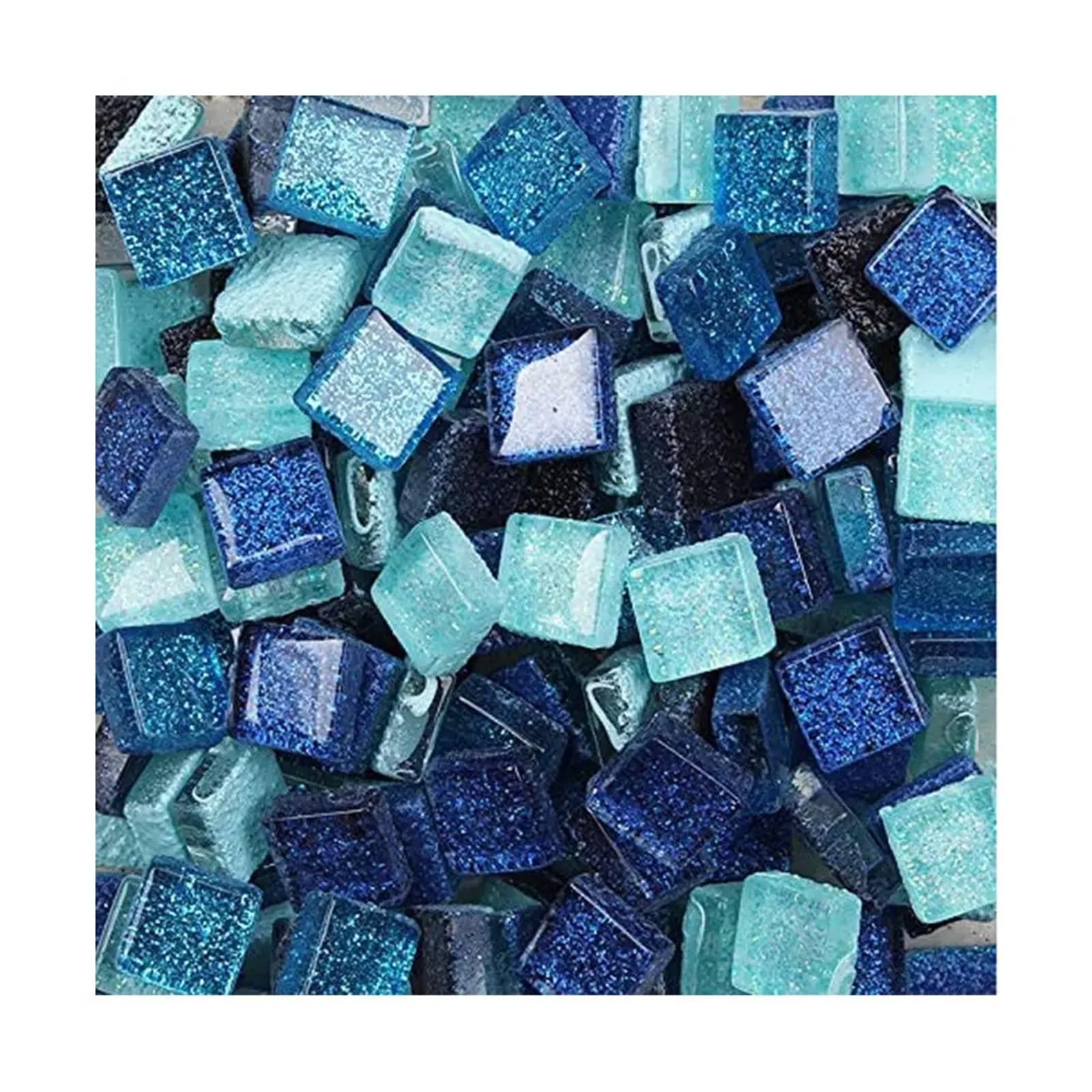 Xulvoz Type5 Mosaic Tiles 300G Diy Mix Color Glitter Glass Mosaic Stones Tiles Pebbles Crafts Material Puzzle For Making Arte