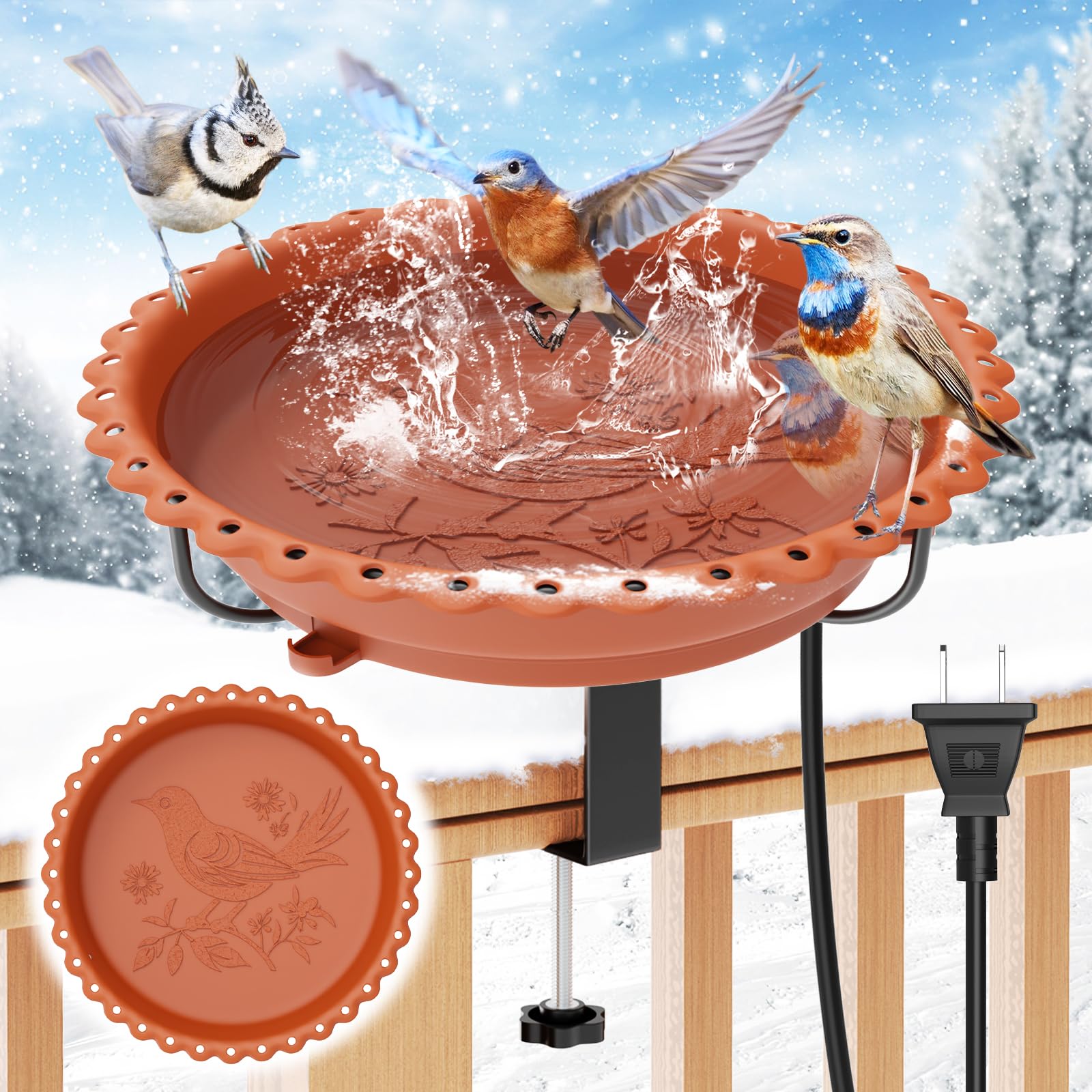 Heated Bird Bath for Outdoors