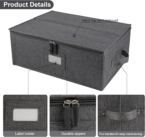 Miniatura 8 de popoly Caja de almacenamiento de plato, contenedores de almacenamiento de China 17 '' de largo x 13 '' de ancho x 6 '' de alto, contenedores de