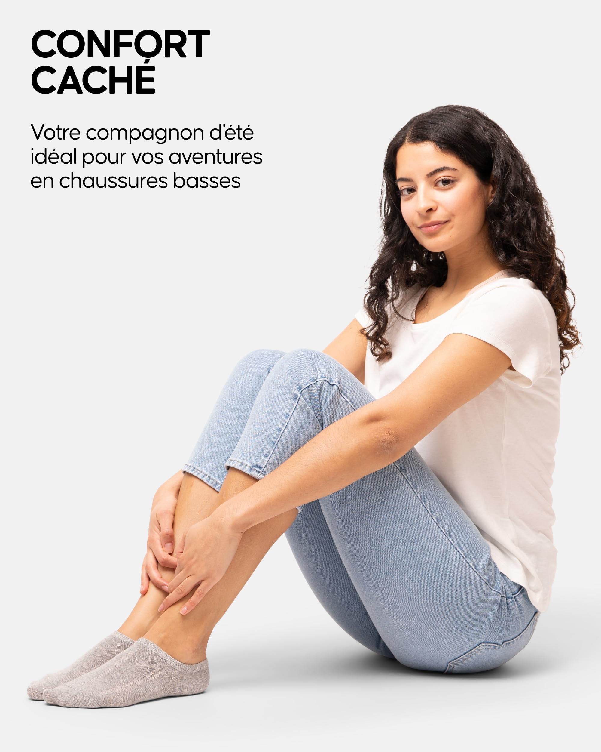 DANISH ENDURANCE Chaussettes Invisibles en Coton Respirant avec Talon en Silicone Antidérapant, pour Hommes et Femmes, Unisexe, Lot de 6
