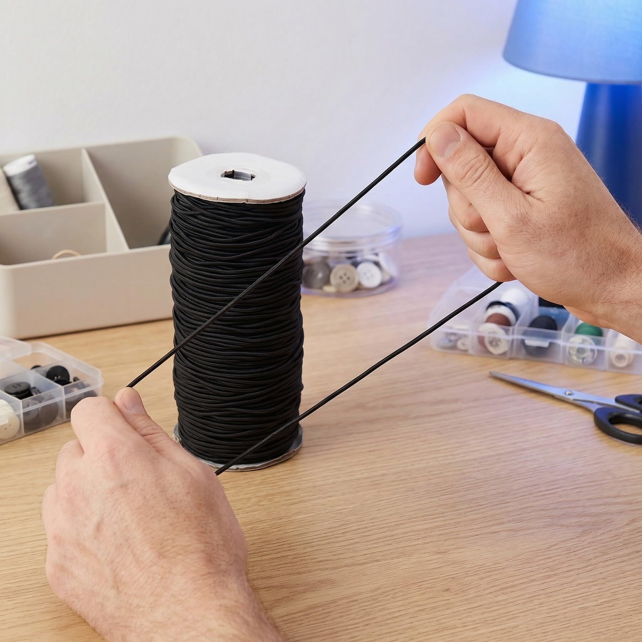 COHEALI Filo Elastico per Braccialetti 3 Mm Nero 100 Iarde, Cordino Elastico per Gioielli Fai da Te, Resistente e Liscio per Creazione di Collane, Perline e Accessori Artigianali
