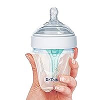 Vista 2 de Dr. Talbot's Botellas anticólicos de silicona – (2 unidades) biberones autoferilizantes para recién nacidos – 5 oz – Blanco