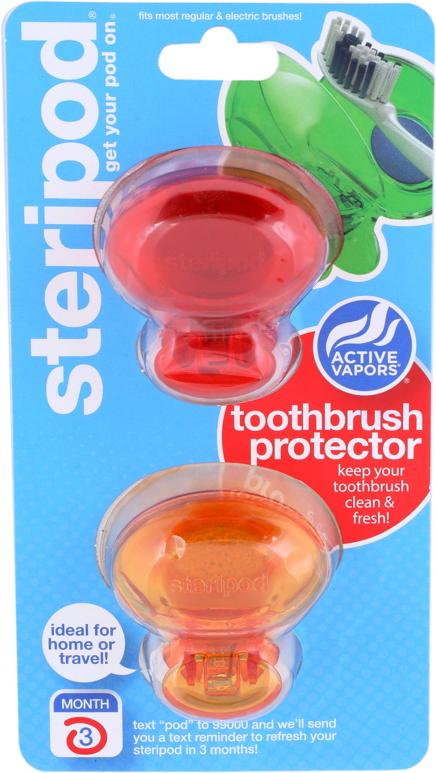 Steripod ToothbrUSh Protectors, Pack Of 2, Assorted