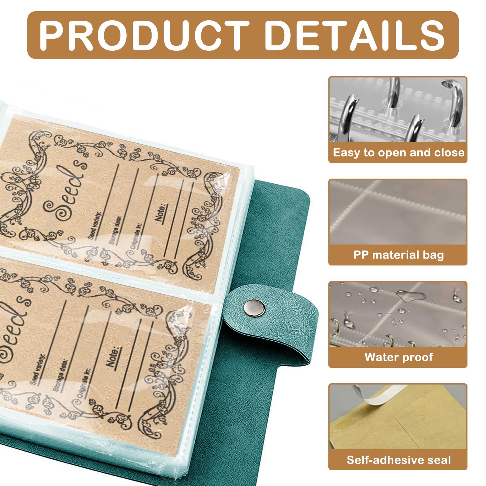 100 Resealable Seed Packets for Vegetable Storage - Image 3