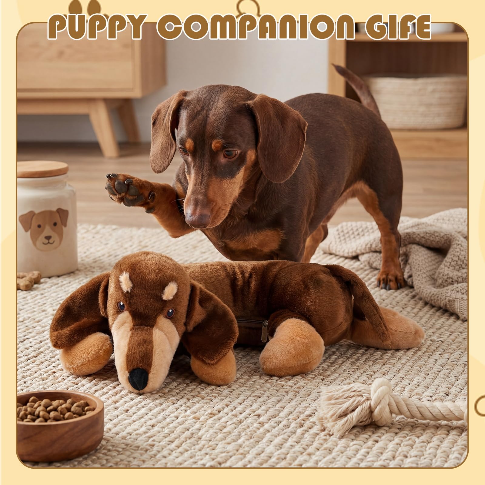 Soulchen Heartbeat Jouet en peluche pour soulager l'anxiété et soulager l'anxiété – Jouet confortable pour chiots – Aide au sommeil pour dressage de cage et de chenil – Compagnon douillet qui aide à
