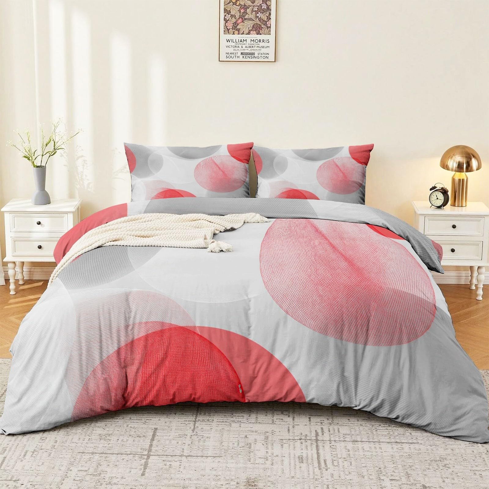 Parure de lit rouge 140x200 cm pour une chambre d'adulte moderne