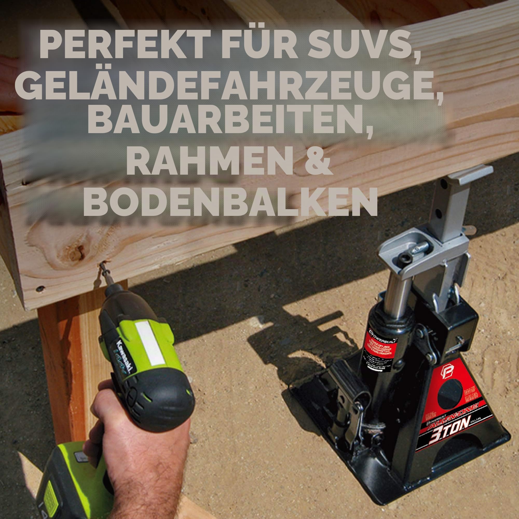 Powerbuilt 3 Tonnen, Wagenheber und Wagenheberständer in einem, 2721,6 kg All-in-One Auto Lift, Heavy Duty Fahrzeug Unijack, 640912