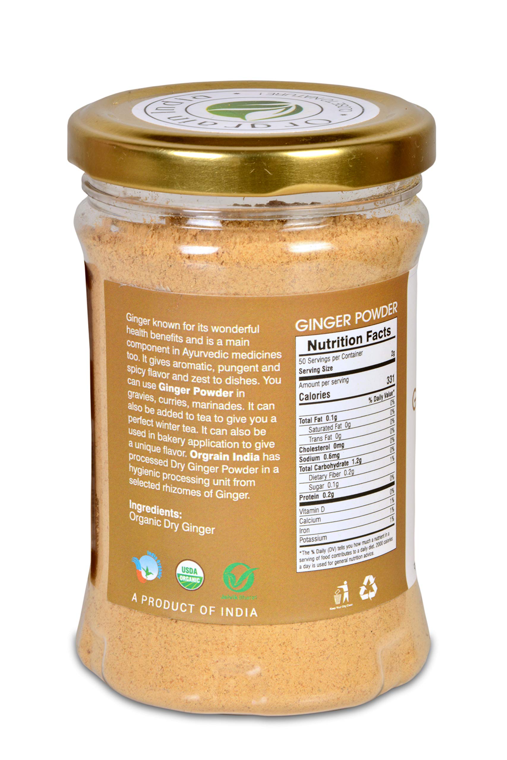 Orgrain India Organic Ginger Root Powder 100g | Pure & Natural | No Preservatives | Low Sodium | Perfect for Smoothies, Teas, Baking & Cooking | Handpicked from Sustainable Farms 2