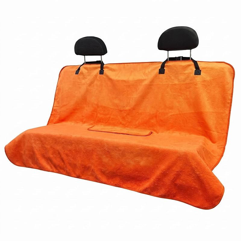 Capa Protetora Impermeável para Banco Traseiro de Carro Hirritale, para Crianças e Animais, Laranja