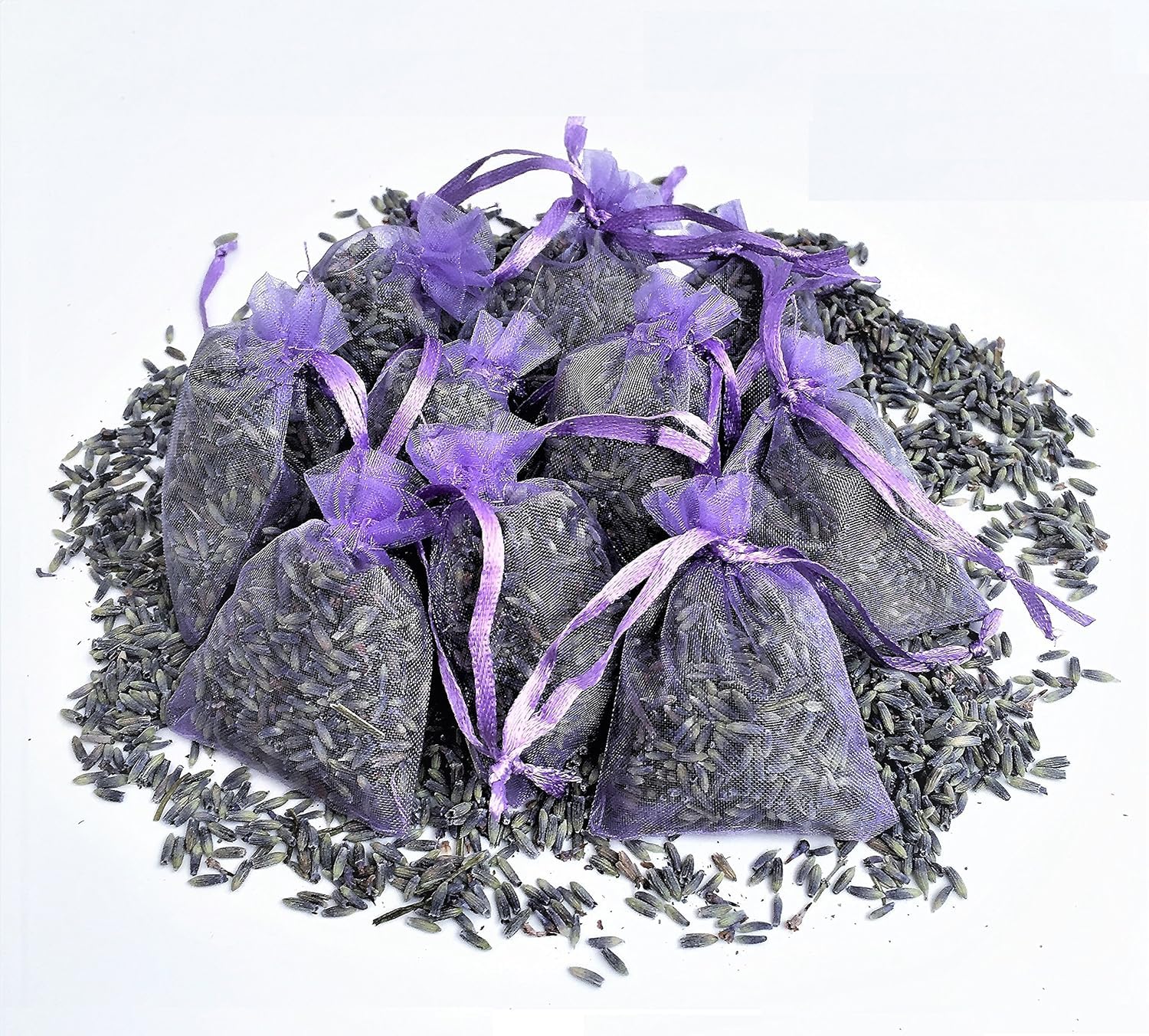 3Drom Purple 12 Small Organza Bags Filled With Premium Dried French Lavender Flowers. Sourced From The Sun-Kissed Fields Of Provence