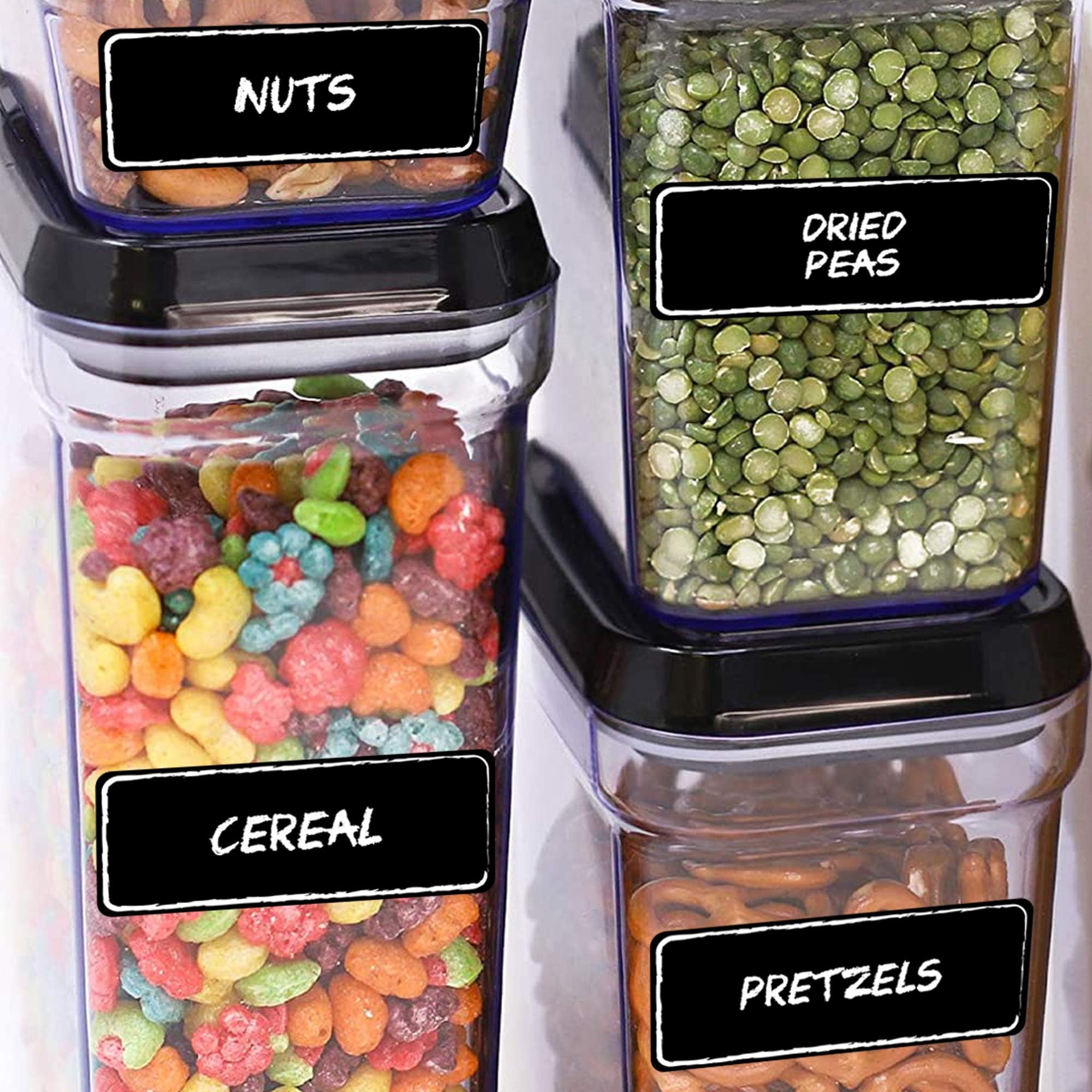 Lovable LabelsPre-Printed Chalkboard Pantry Labels - 288 Dishwasher Safe Pantry Container Labels Help Keep Your Pantry Storage Bins Containers Jars Bottles Canisters Organized (Paint Design)