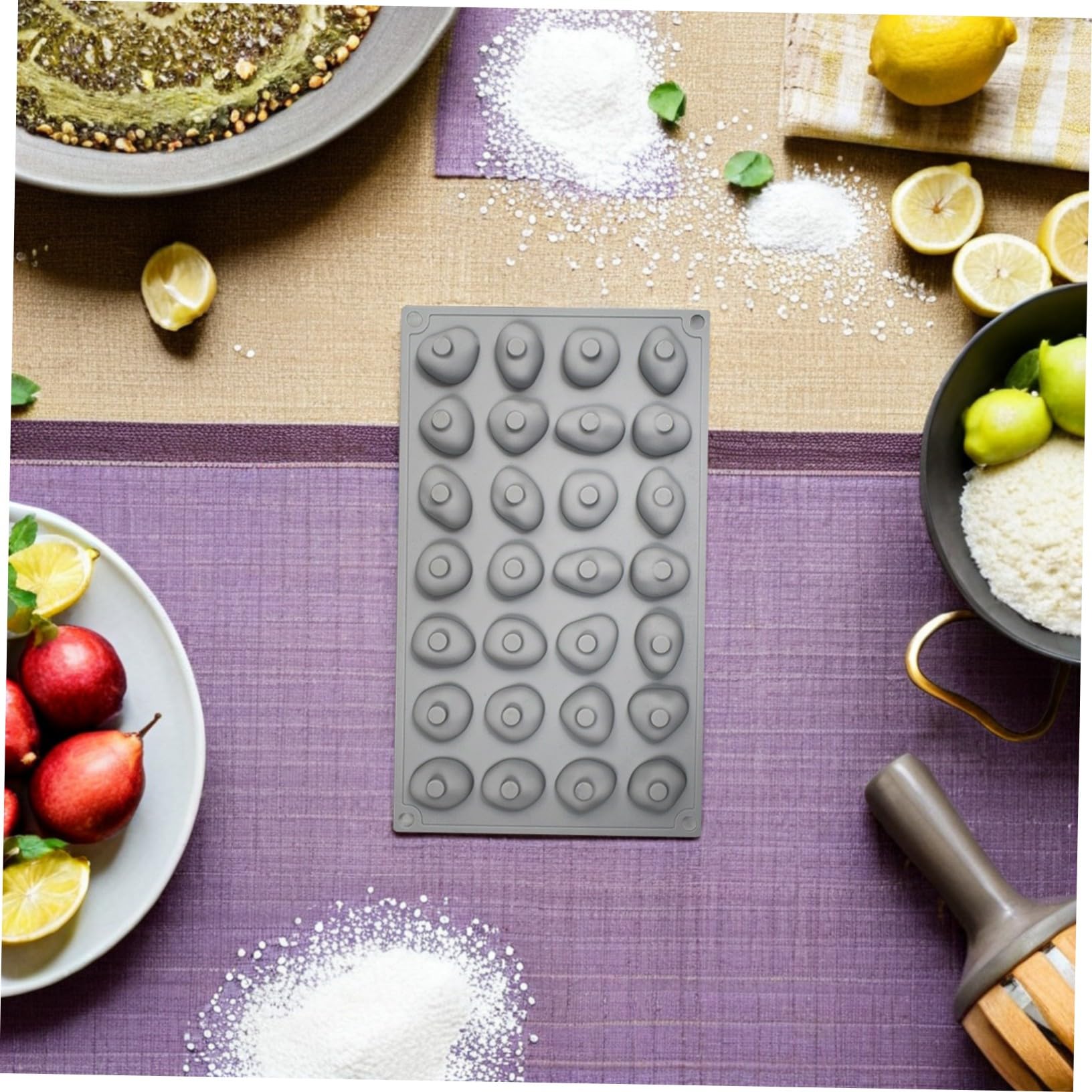 BESTYASH 2pezzi Stampo in Silicone per Cioccolato Forma di Pietra Cavità Antiaderente per Fondente Mousse Caramelle e Dessert Creativi