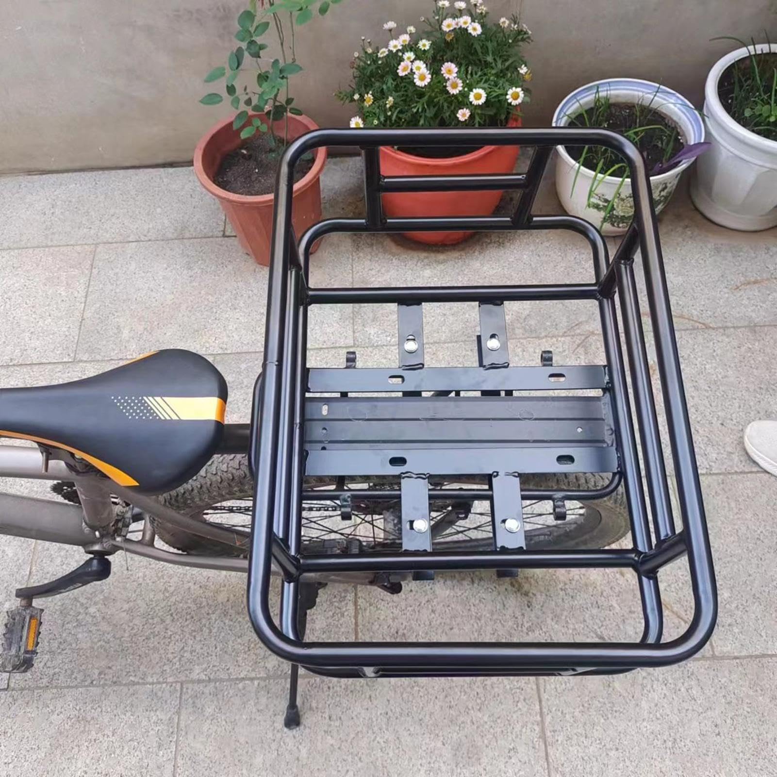 Générique Koszyk tylnego siedzenia, duża pojemność ładunku elektrycznego na motocykl, ciężki uchwyt metalowy pannier, rozmiar około 45,6 x 32 x 15 cm do przechowywania i transportu rowerów