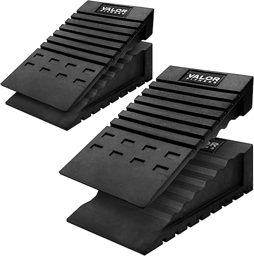 Valor Fitness - Bloques de cuña para sentadillas con tacón elevado, cuña antideslizante para sentadillas, tabla inclinada para peso muerto,