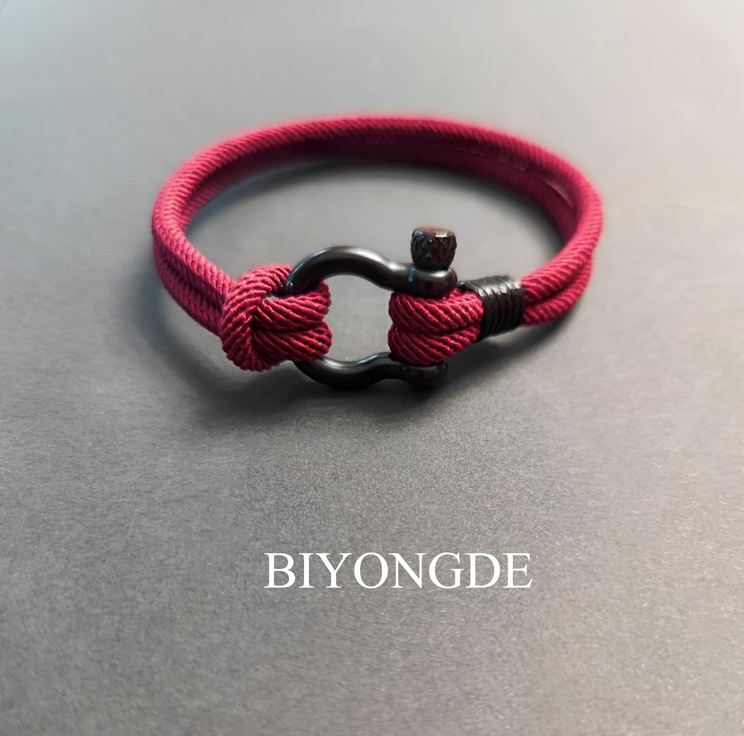 Nautical Sailor Rope Wrap Bracelet Wristband Bangle Steel Screw Marine Anchor Shackles, Two-row - Image 4