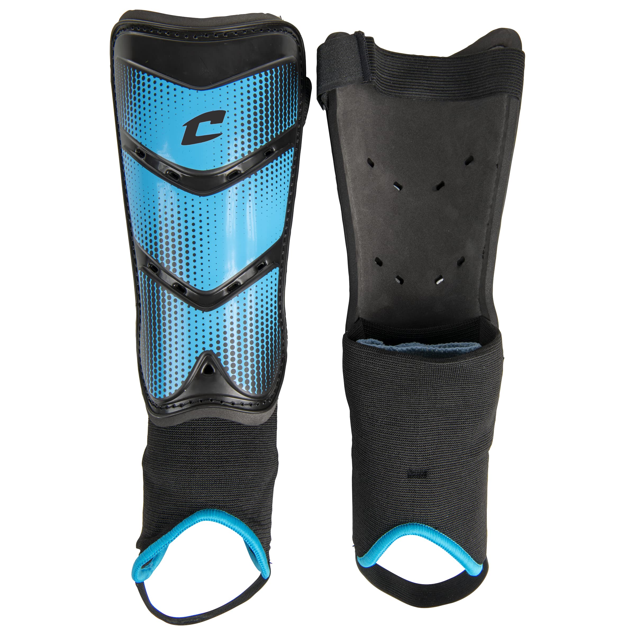 CHAMPRO League Soccer Parastinchi con caviglia imbottita, M, nero