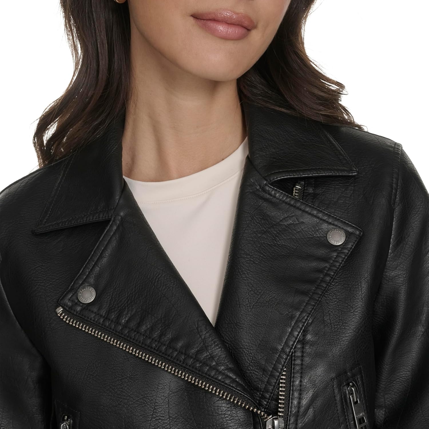 Levi's Women's Cropped Faux Leather Moto Jacket - Image 4