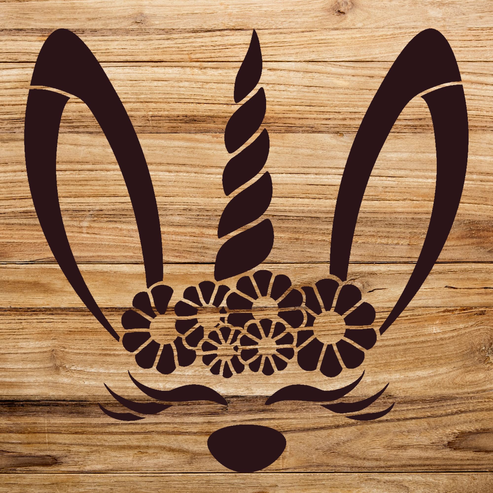 Easter Bunny Unicorn Stencil with Flower Crown, Reusable Mylar Template for DIY Spring Home Decor, Craft Painting, and Creative Projects - Size A3 (11.7