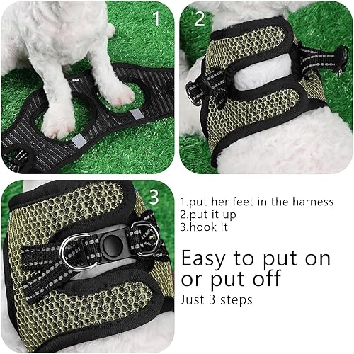 Miniatura 6 de Arnés para perro, arnés de malla cómoda para perro, arnés Vesr extra pequeño para mascotas, arnés acolchado suave y ligero para gato, perrito,