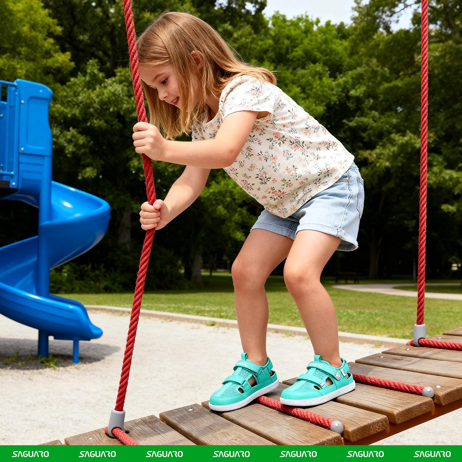 SAGUARO Sandalias Barefoot Niños con Puntera Cerrada Zapatillas de Verano Ligeras Transpirables- Diario, Colegio & Tiempo Libre, 25-36 EU