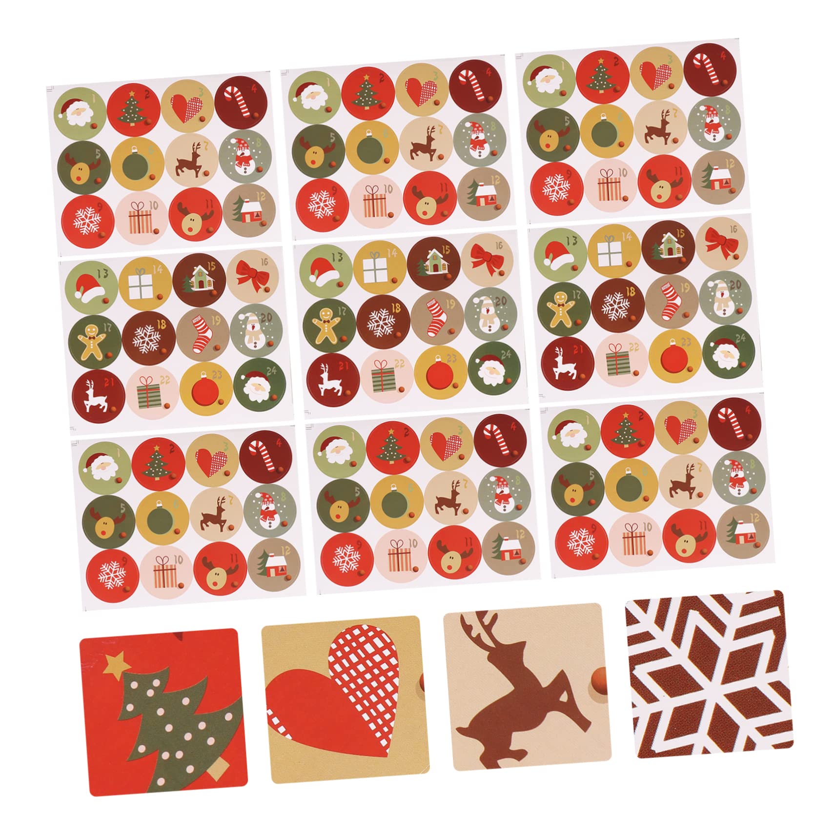 SHINEOFI 60fogli Adesivi Natalizi Per Confezioni Etichette Decorative Per Sacchetti Confezioni Festivi Renne Per e Decorazioni