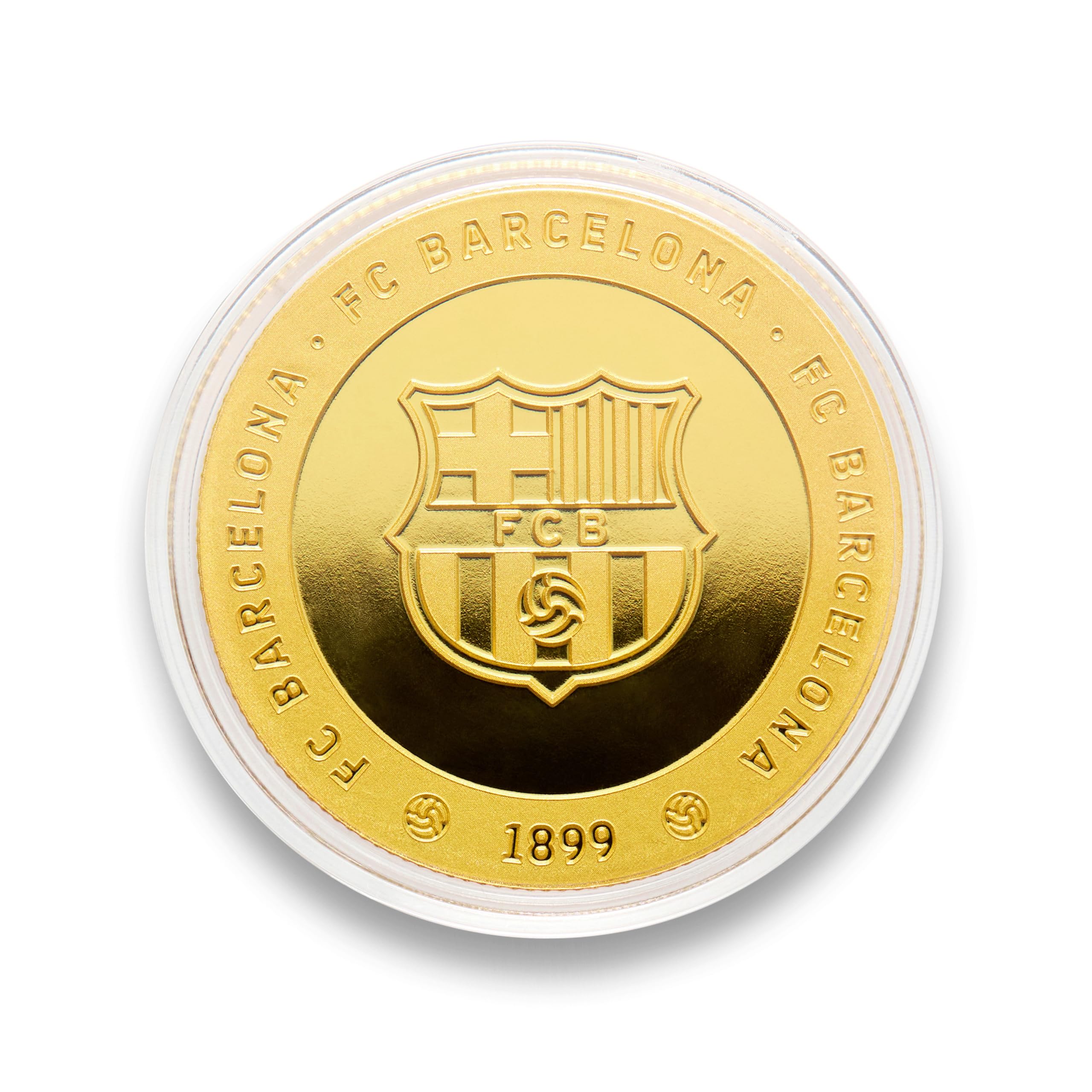 FC Barcelona - Moneda edición Especial con Escudo y Retrato en Relieve de Lamine Yamal, acompañado del número 10 y su Firma grabada - Coleccionable - Dorada - Producto Oficial