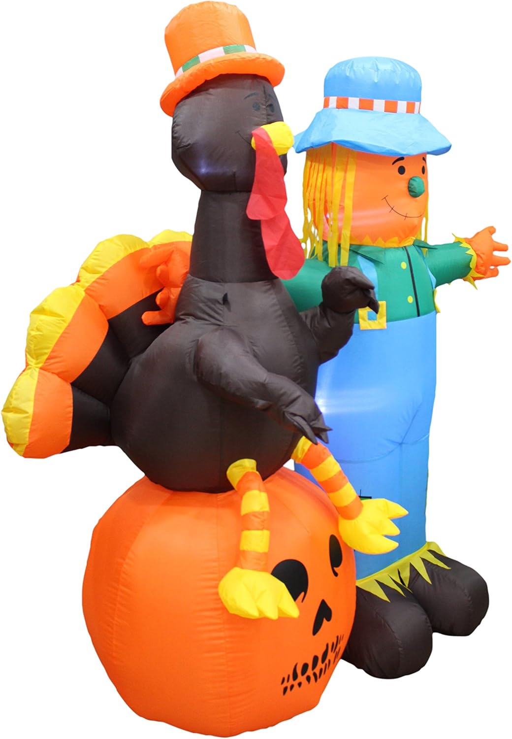 6 Foot Thanksgiving Inflatable Scarecrow + Turkey + Pumpkin