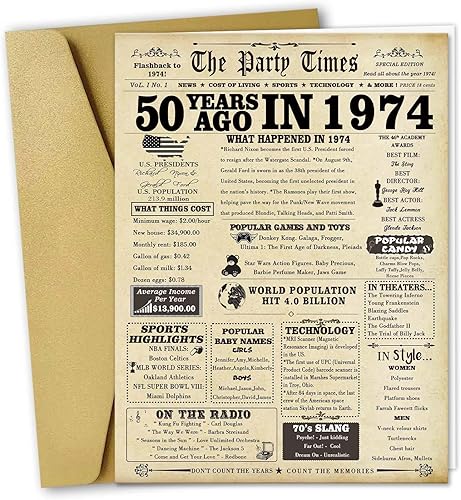 Tarjeta de regalo de feliz cumpleaños 50 para mujeres y hombres, divertido regalo de cumpleaños de 50 años para marido y esposa, regalo de