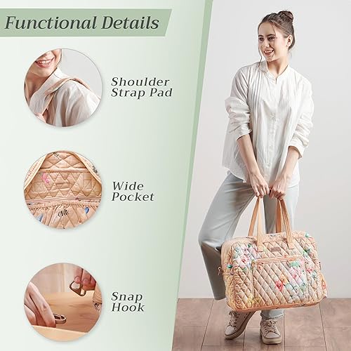 Miniatura 4 de Maison d' Hermine Bolsas de fin de semana para mujer, de algodón, acolchadas, para equipaje nocturno, bolsa de fin de semana para hombres, regalos