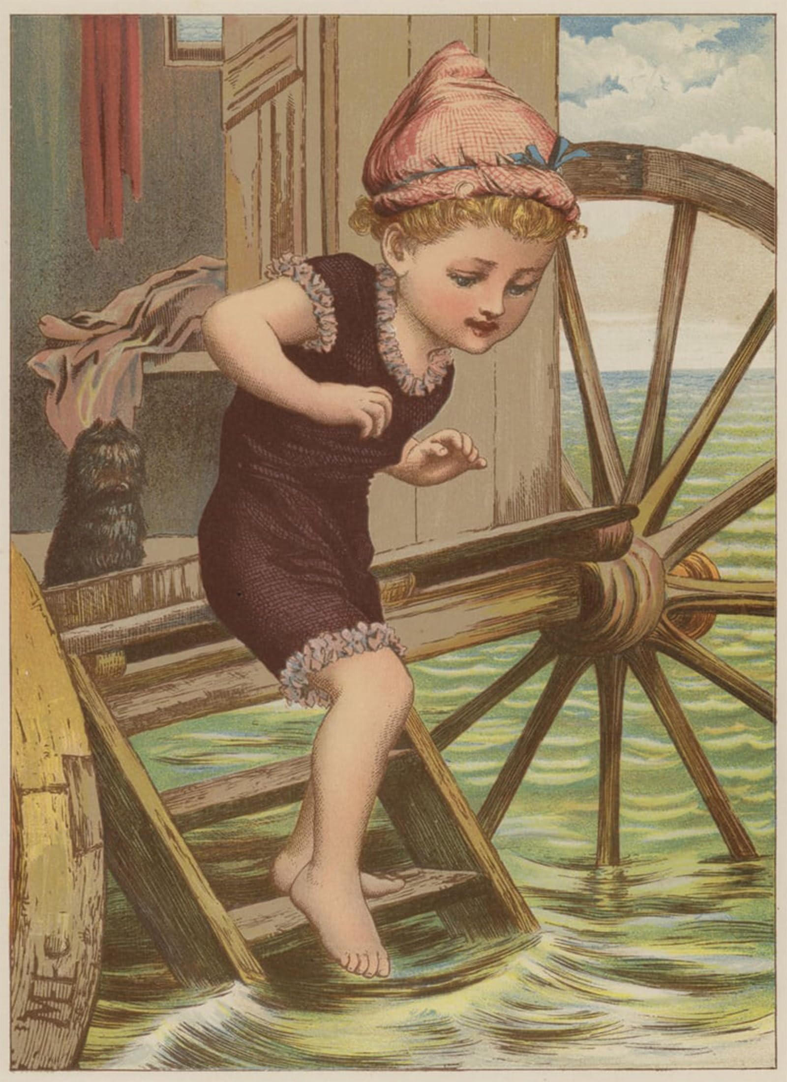 ARTXLXXBN Famous Prints Artwork Pictures Poster Painting Art Girl About to Swim by Mary Ellen Edwards Artwork Landscape Pictures for Home Decor 60x90cm